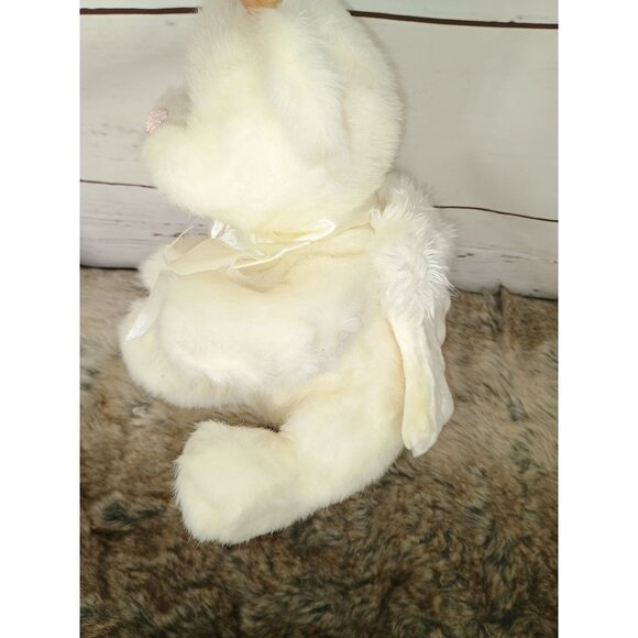 White Angel Plush Teddy Bear With Wings & Bow - Soft Cuddly Stuffed Animal Toy‎ - Picture 4 of 7